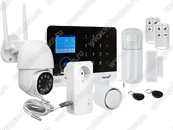 Комплект GSM сигнализация Страж Око и камера HDcom 9826-ASW5 и умная Wi-Fi розетка Страж W130-TUYA-Lux