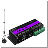 Умное GSM реле Страж Управлятор SM4-EU для дистанционного управления 4-мя электроприборами по 2,5 кВт с выносным датчиком температуры и датчиком влажности