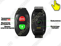 Персональный GPS трекер-браслет для детей с тревожной кнопкой TrakFon TP-29 - основные элементы